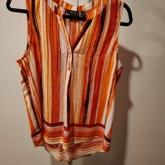 Apt. 9 Women's Tank Top Size Large Polyester Stripes Pink Sleeveless Blouse - Picture 4 of 10